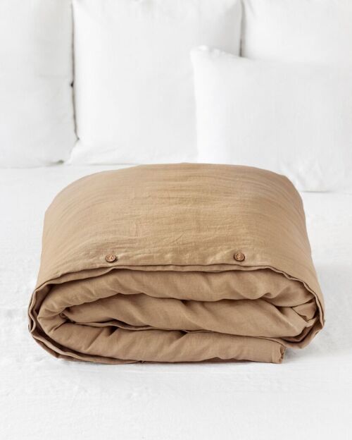 Latte linen duvet cover