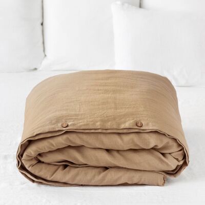 Latte linen duvet cover