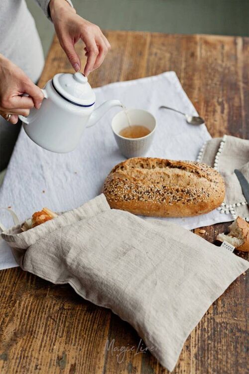 Linen bread bag in various colors