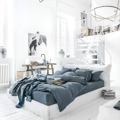 Grey blue duvet cover set (3 pcs)