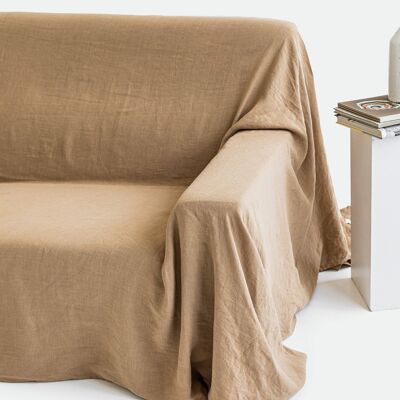 Linen couch cover in Latte