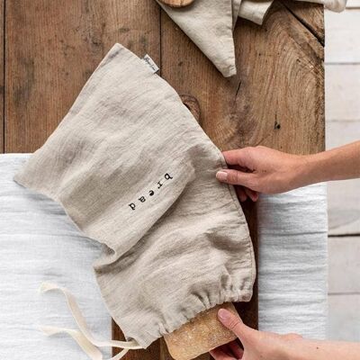 Printed linen bread bag