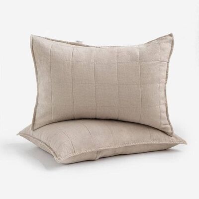 Quilted Linen Pillowcases set of 2