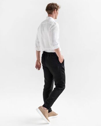 Pantalon coupe droite en lin pour homme SOGLIO en Noir 2