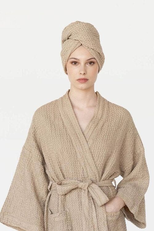 Linen hair towel turban