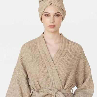 Linen hair towel turban