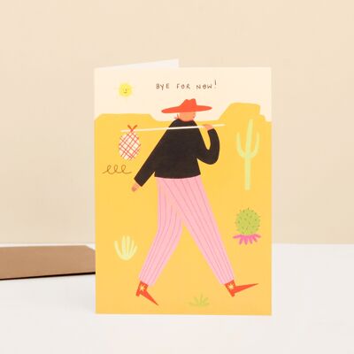 Cowboy Bye For Now Card | Desert Card | Goodbye | Farewell Card | New Job | Illustrated Card | See You Later | New Adventures | Travelling