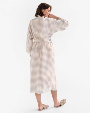 Robe en lin MAJORCA en vichy naturel 2