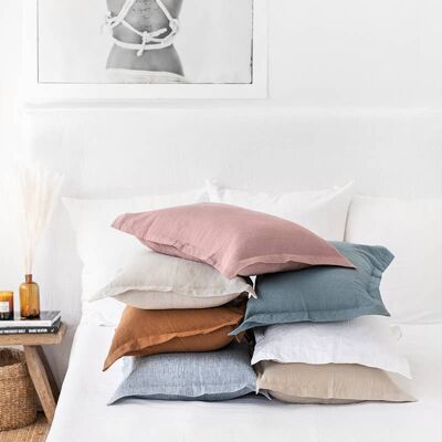 Funda de almohada de lino en varios colores