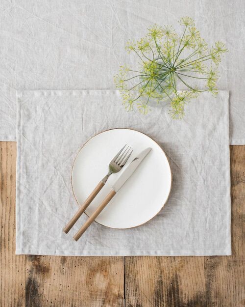 Linen placemat set of 2 in Light Gray