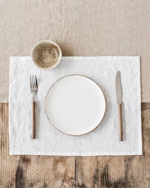 Linen placemat set of 2 in White