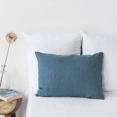 Funda de almohada azul gris