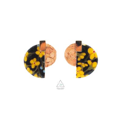 Boucles d'oreilles LUNA -  Star Anise Bouton D'Or