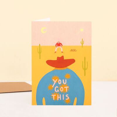 Fast Draw Cowboy You Got This Card | Motivational Card | Encouragement Greeting Card | Western Cowboy Card | Support Card | Good Luck Card