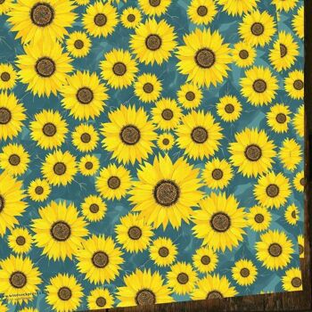 Papier cadeau tournesols épars 1