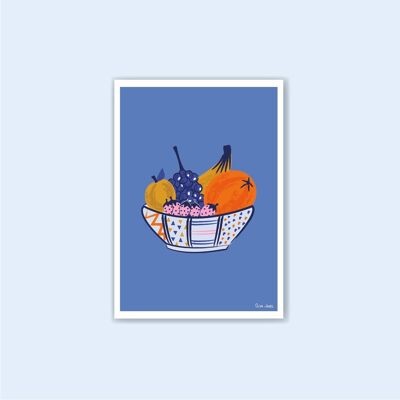 A6 Card Blue Fruits
