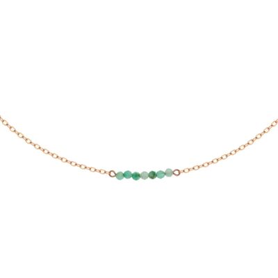 GABRIELLE choker chain necklace Gold & natural stone Emerald