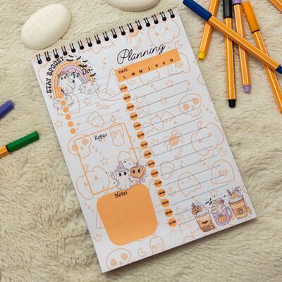 Daily Planner Block 30 pages Cute Halloween