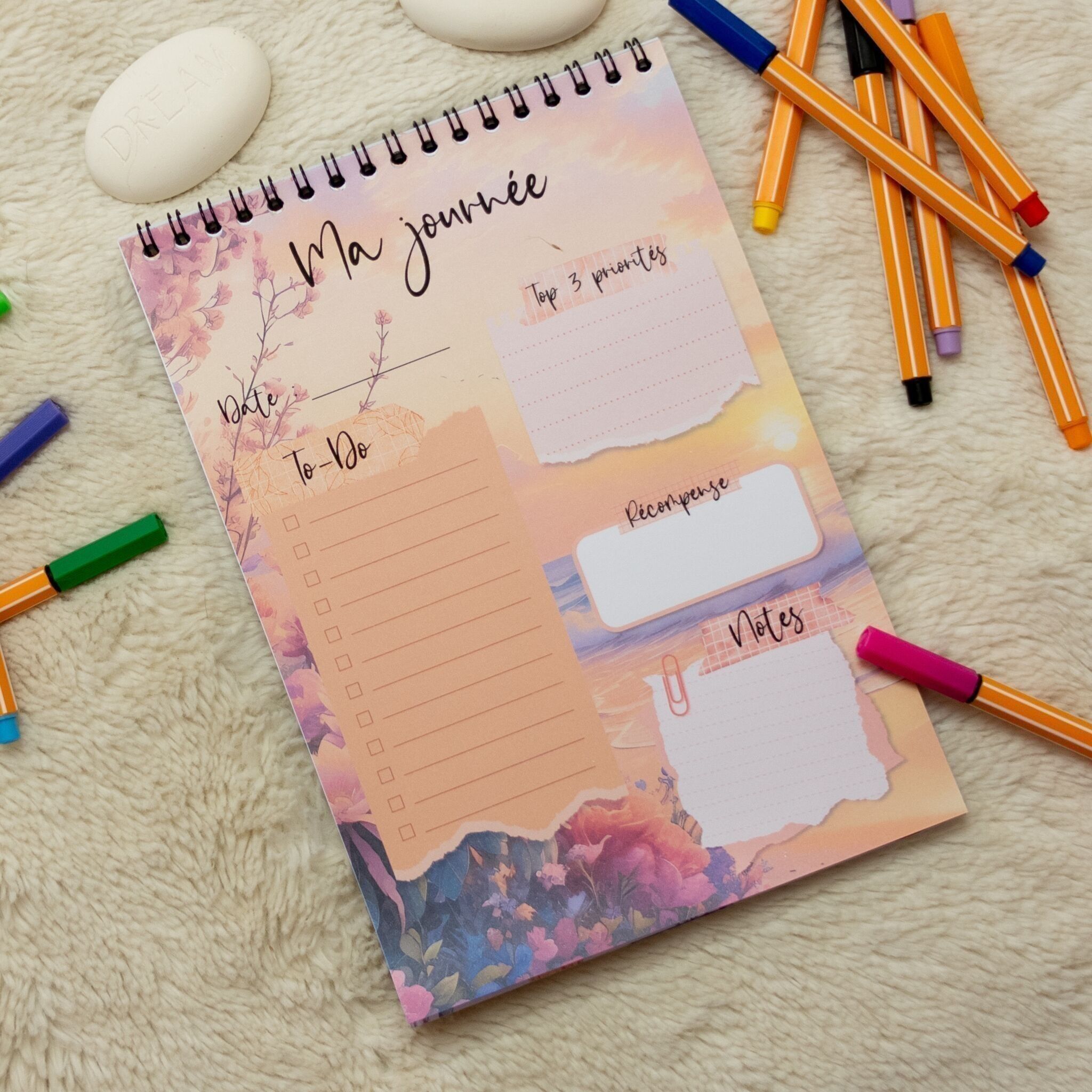 Agenda diaria en bloque de 30 páginas Sunset Beach