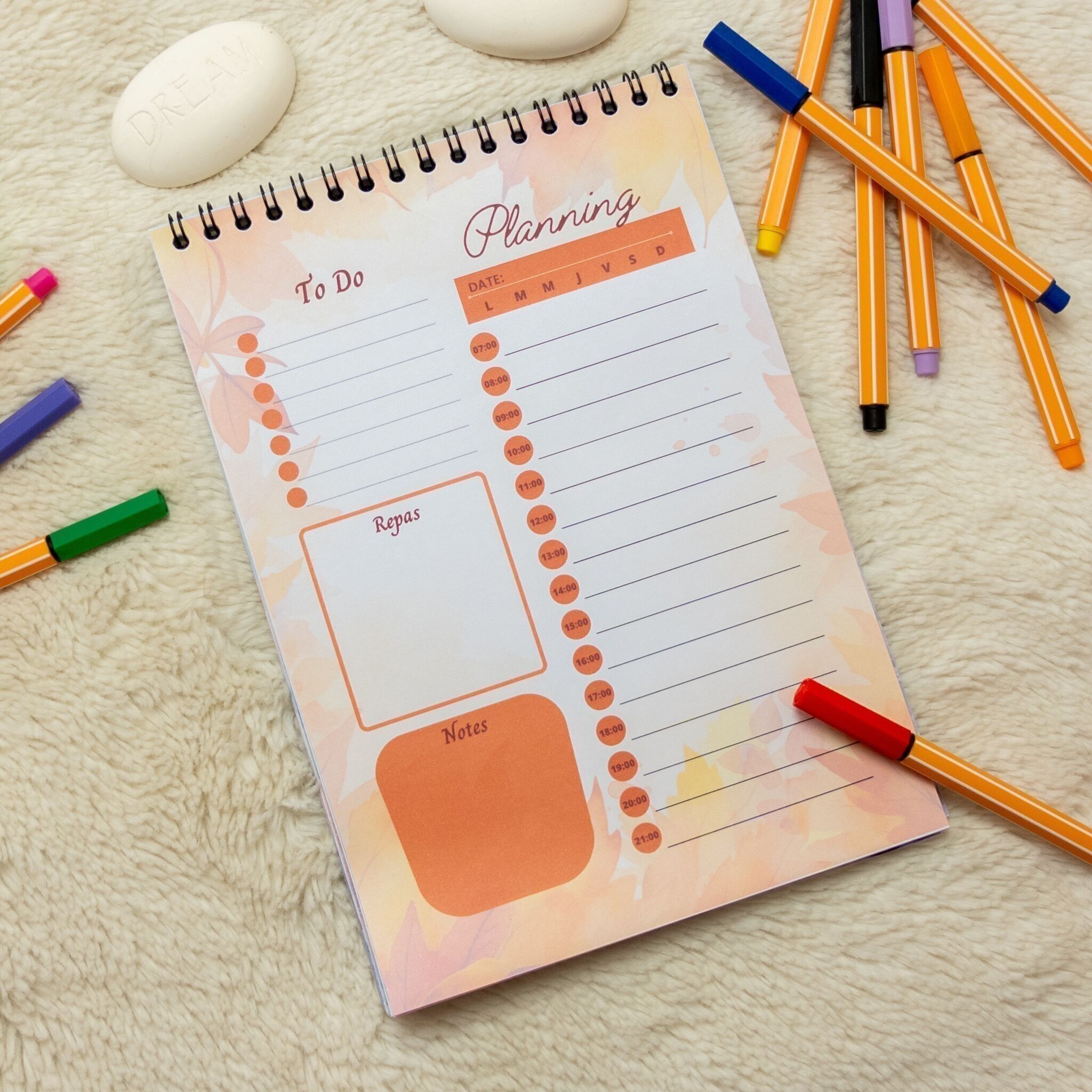 Tagesplanerblock 30 Seiten Herbstblätter