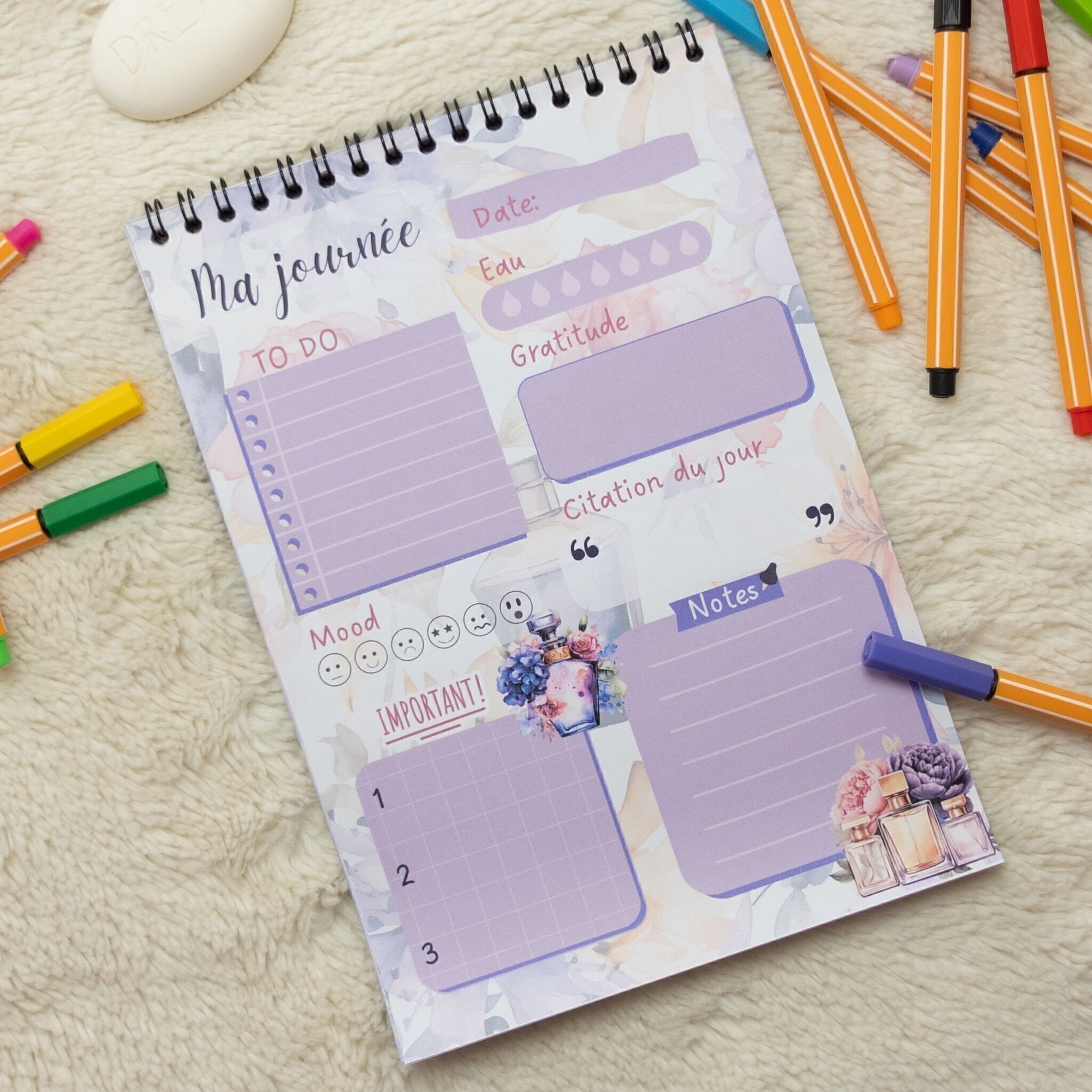 Tagesplanerblock 30 Seiten Süßes Parfüm