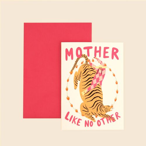 Mother Like No Other Card | Mother’s Day Card | Mum Birthday Card | Unique Mum Card | Cool Mum | Strong Mum Card | Tiger | Circus