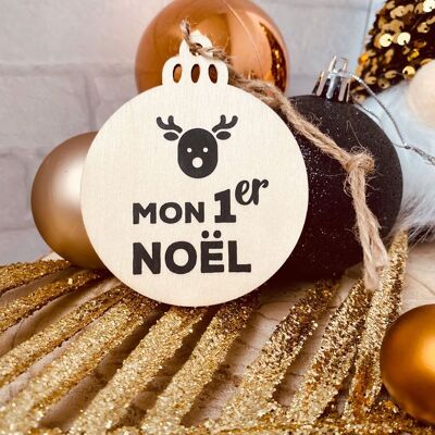 Boule de Noël en bois - Mon 1er Noel