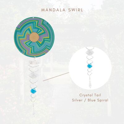 Coda di cristallo dell'artista Mandala Swirl