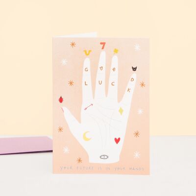 Palmistry Good Luck Card | Lucky Charms Card | Witchy Card | Best of Luck | New Job | New Adventures | Palm Reader Card | Bright Future Card