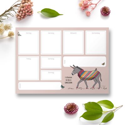 Weekly planner DIN A5, donkey unicorn