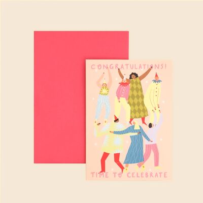 Time To Celebrate Congratulations Card | Dance Party Card | Achievement Card | Well Done | Passed Exams | Driving Test | Graduation | Job