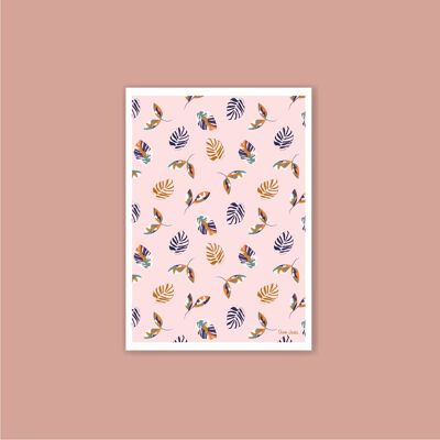 A6 card Palms pink