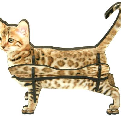 Multicolored 3D puzzle Bengal cat