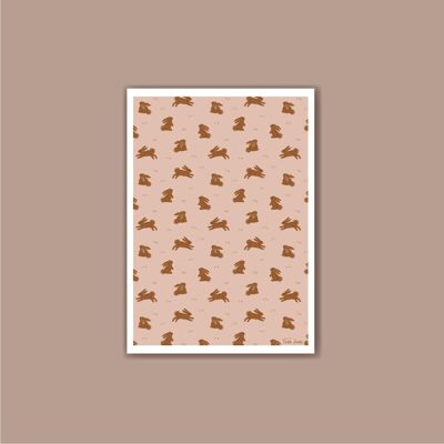 A6 Card Little Brown Rabbits