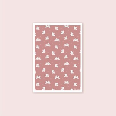 Carte A6 Petits Lapins tomette