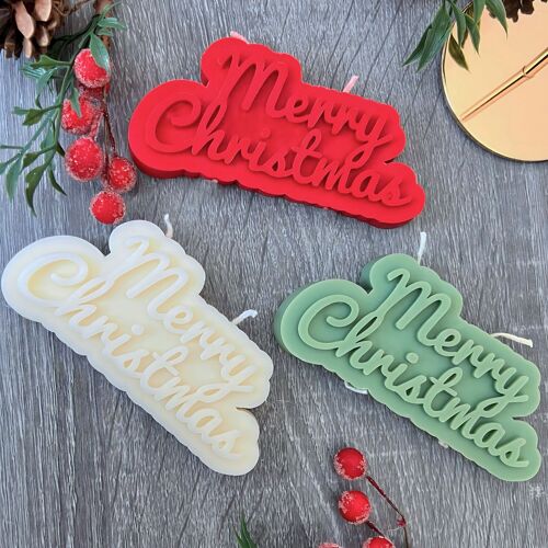Merry Christmas Candle - Stocking Fillers - Festive Xmas Decoration Candles