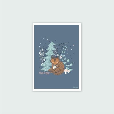 A6 Children's Card Green Fox