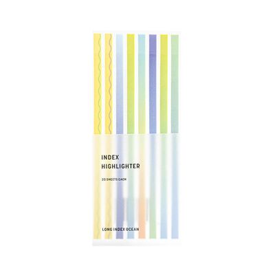 sunshine | Sticky Notes | Highlight Strips | Sticky Notes Tabs Long | Colored Transparent Adhesive Tape | Highlighter Adhesive Tape for Books to Mark Text Passages | Long adhesive strips for marking text