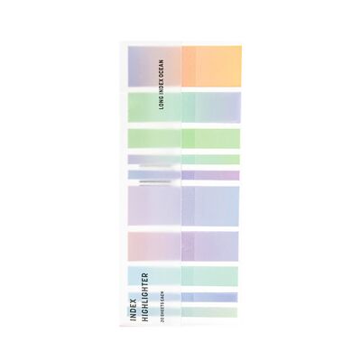 Sea melody | Sticky Notes | Highlight Strips | Sticky Notes Tabs Long | Colored Transparent Adhesive Tape | Highlighter Adhesive Tape for Books to Mark Text Passages | Long adhesive strips for marking text