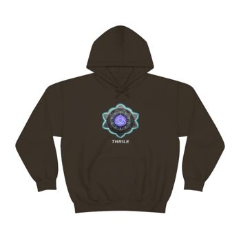 Sacred Geo Mandala - Sweat à capuche surdimensionné lourd - Chocolat noir 2