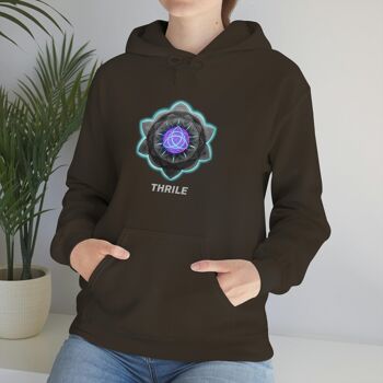 Sacred Geo Mandala - Sweat à capuche surdimensionné lourd - Chocolat noir 5