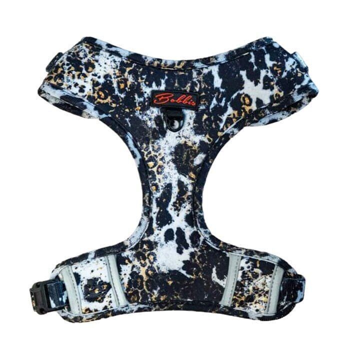 Pettorina morbida regolabile Bobbis: mucca leopardata