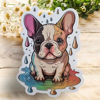 Cute colorful Frenchie decal stickers