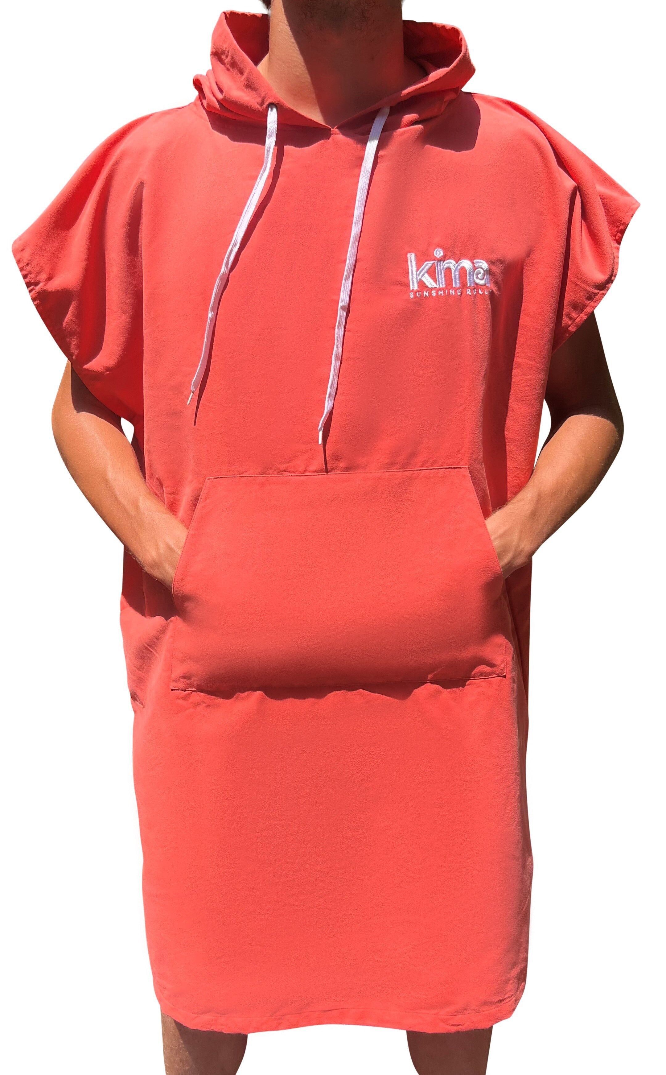 Poncho in microfibra - Corallo