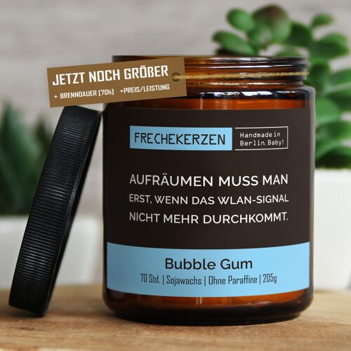 Geschenkkerze Duftkerze aufräumen muss man erst,… #351