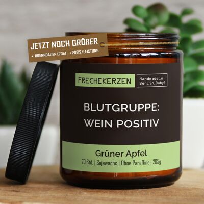 Geschenkkerze Duftkerze blutgruppe: wein positiv #611