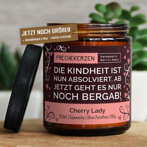 Geschenkkerze Duftkerze die kindheit ist nun… #1231