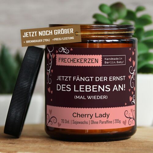 Geschenkkerze Duftkerze jetzt fängt der ernst… #4362