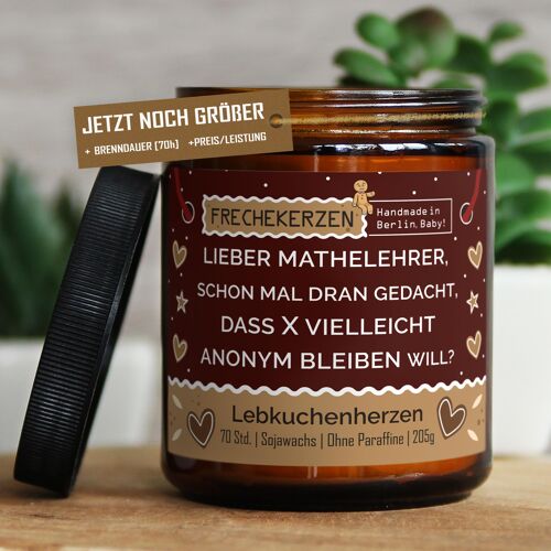 Geschenkkerze Duftkerze lieber mathelehrer, schon mal… #5082