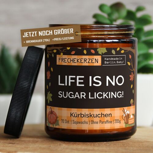 Geschenkkerze Duftkerze life is no sugar… #5102